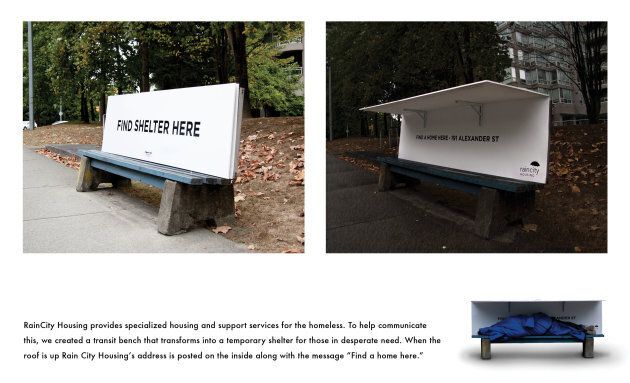 Spring Advertising designed five transit benches in Vancouver as part of a month-long campaign to raise awareness to homelessness in the city.