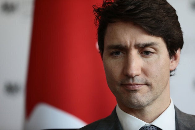 Prime Minister Justin Trudeau attends a meeting at the National Cyber Security Centre on April 18, 2018 in London, England.