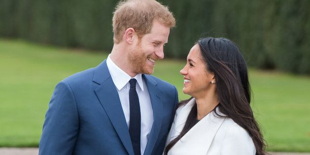 Prince Harry and Meghan Markle during their official engagement photocall on Nov. 27, 2017.