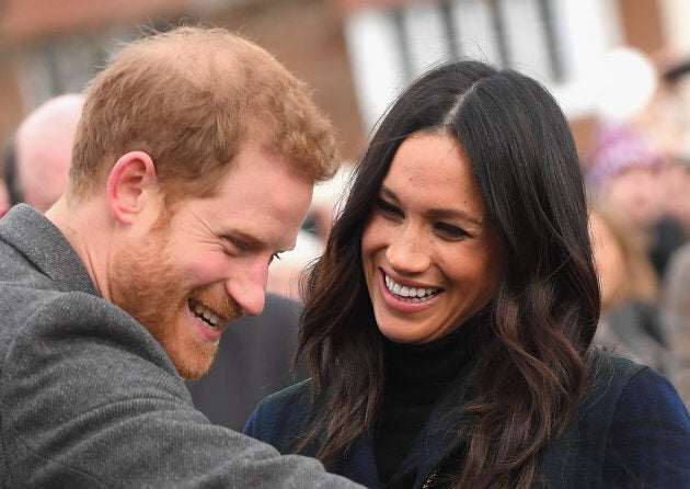 Prince Harry and Meghan Markle visit Edinburgh Castle on Feb. 13, 2018 in Scotland.