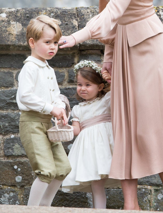 Prince George and Princess Charlotte at Pippa Middleton and James Matthews' wedding on May 20, 2017 in Englefield Green, England.