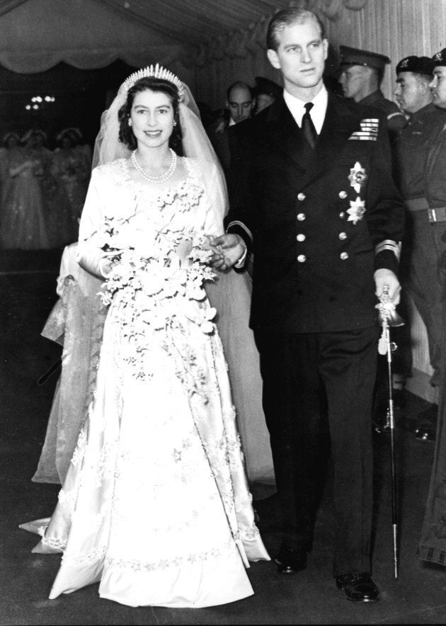 Princess (now Queen) Elizabeth and Prince Philip on their wedding day in 1947.