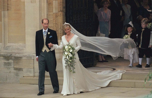 The Earl and Countess of Wessex on their wedding day in Windsor on June 19, 1999.