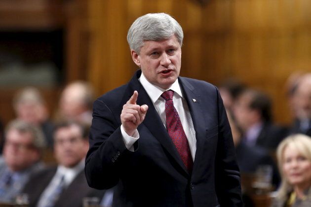 Stephen Harper speaks during question period in the House of Commons on Parliament Hill in Ottawa on April 22, 2015.
