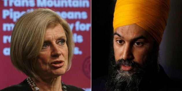 Alberta Premier Rachel Notley and federal NDP Leader Jagmeet Singh are shown in a composite.