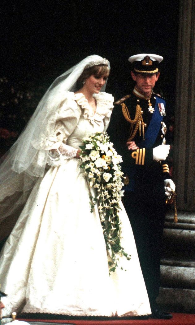 The Prince and Princess of Wales leave St Paul's Cathedral after their wedding, July 29, 1981.