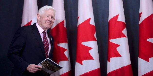 Bob Rae releases a report on the humanitarian and security crisis in Myanmar at a press conference in Ottawa on April 3, 2018.