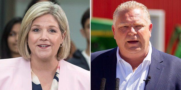 Ontario NDP Leader Andrea Horwath and Ontario PC Leader Doug Ford are shown in a composite image.