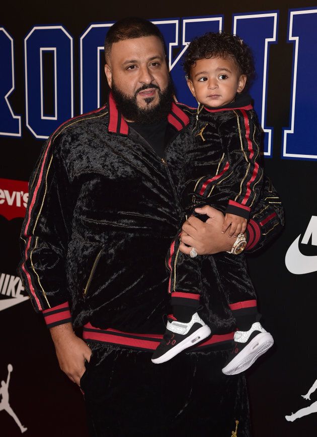 DJ Khaled and Asahd Khaled at the 2018 Rookie USA Show on Feb. 15, 2018 in Los Angeles, California.