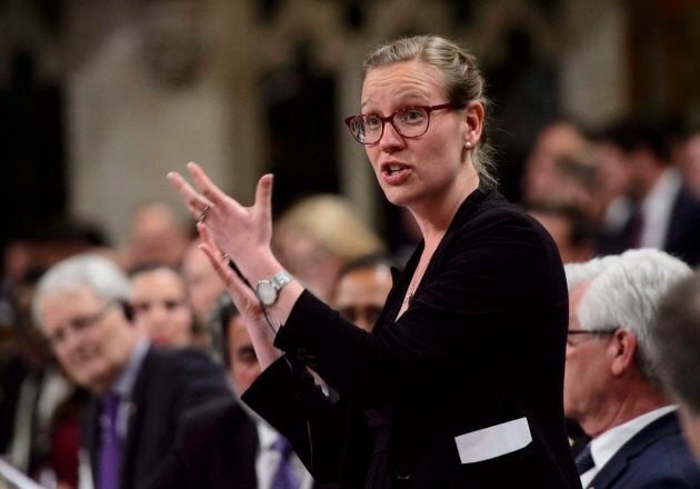 Democratic Institutions Minister Karina Gould stands during question period in the House of Commons on Parliament Hill in Ottawa on Tuesday.