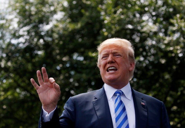 U.S. President Donald Trump talks to the media after meeting with North Korea's envoy Kim Yong Chol at the White House on June 1, 2018.