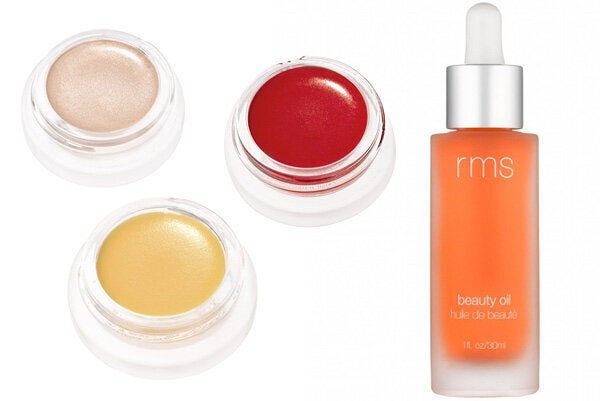 RMS Beauty Magic Luminizer, $47.50, Lip 2 Cheek in Beloved, $45, Lip & Skin Balm, $31, Beauty Oil, $98, thedetoxmarket.ca