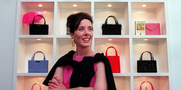 Designer Kate Spade poses for a portrait in her handbag store in Boston on June 25, 1999.