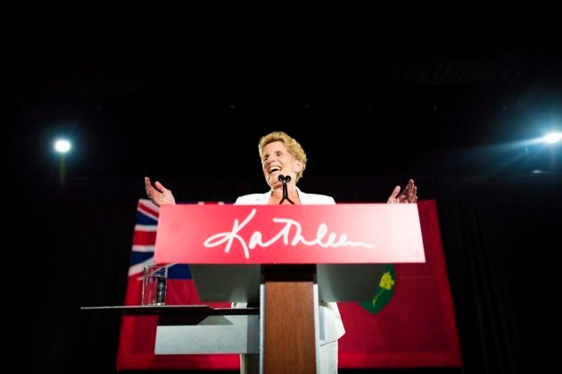 Former Ontario Premier Kathleen Wynne acknowledges her supporters following the election results in Toronto on June 7, 2018.