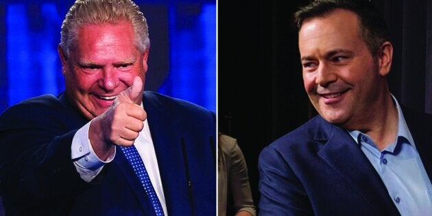 Incoming Ontario premier Doug Ford and Alberta's United Conservative Party Leader Jason Kenney.