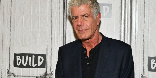 Author/TV personality Anthony Bourdain visits the Build Studio on Oct. 30, 2017 in New York City.