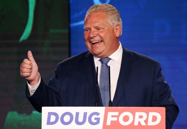 Progressive Conservative leader Doug Ford during his election night party in Toronto following the provincial election on June 7, 2018.