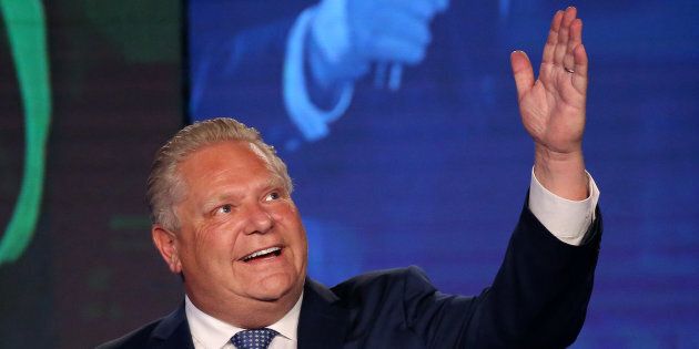 Progressive Conservative leader Doug Ford is photographed during his election night party following the provincial election in Toronto, June 7, 2018.