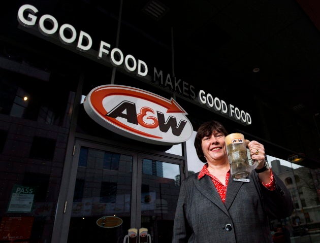 A&W CEO Susan Senecal poses for a photo outside one of the company's many Canadian locations in Toronto on Feb. 8, 2017.