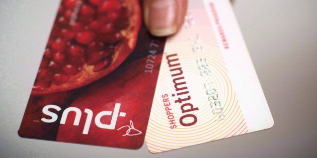 A Loblaws PC Plus and a Shoppers Drug Mart Optimum card are shown together. The two programs have been merged to form PC Optimum.
