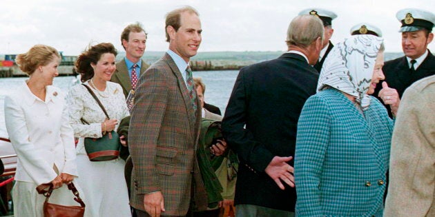 Queen Elizabeth II, Prince Edward, Sophie, Lord Ivar Mountbatten and his former wife, Penny, in 1995.