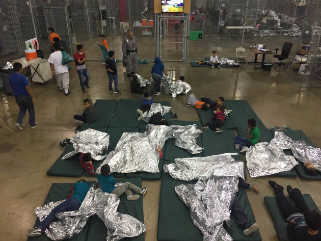 A view of inside U.S. Customs and Border Protection (CBP) detention facility shows children at Rio Grande Valley Centralized Processing Center in Rio Grande City, Texas, U.S., on June 17, 2018.