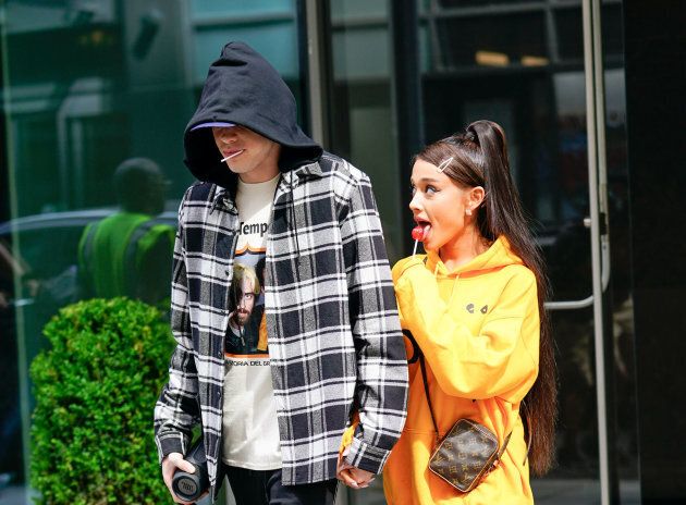 Comedian Pete Davidson and actress Ariana Grande are seen on June 20, 2018 in New York City.