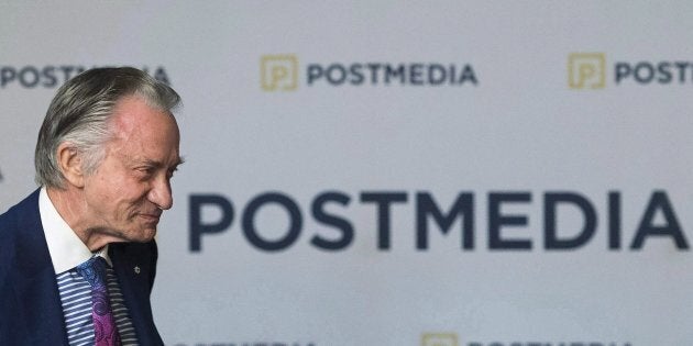 Postmedia CEO Paul Godfrey at the company's annual general meeting in Toronto, Jan. 12, 2017. Postmedia Network Inc. will close six small-town newspapers and cut print publication of four more, while slashing 10 per cent of its total salary outlay.