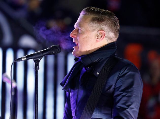 Bryan Adams performs during the second intermission of the 2017 Scotiabank NHL 100 Classic on December 16, 2017 in Ottawa.