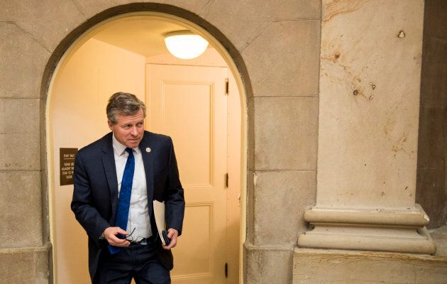 Rep. Charlie Dent, R-Pa., makes his way to Speaker of the House Paul Ryan's office in the Capitol on March 23, 2017.