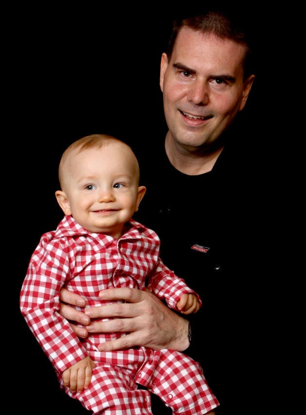 Glen Wood with his son Alexander, age two.