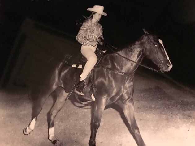 Kelly Craft is shown riding her favourite horse, Playboy.
