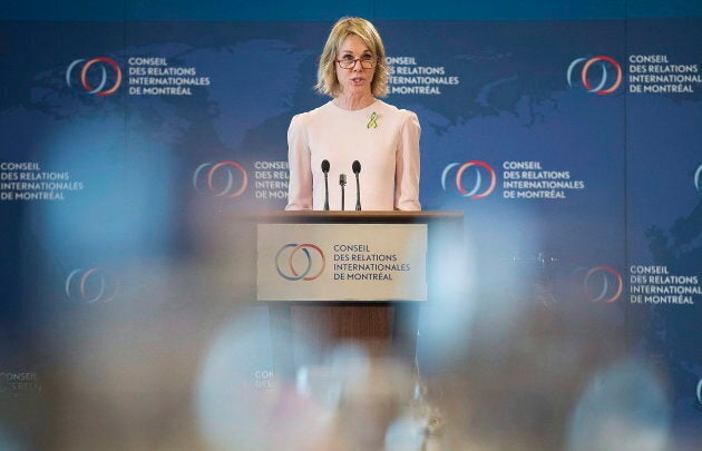 U.S. Ambassador to Canada Kelly Craft speaks to the Montreal Council on Foreign Relations on April 17, 2018.