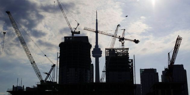 Condominiums are seen under construction in Toronto, July 10, 2011.