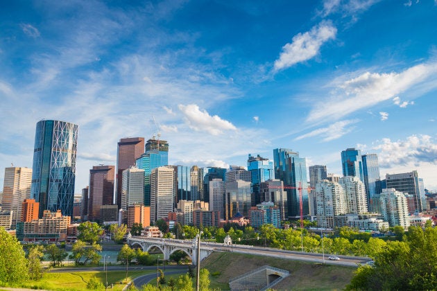 Summertime cityscape image of downtown Calgary, Alberta.