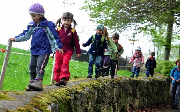 Children exploring the outdoors.