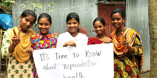 Girls in Bangladesh learning about their sexual and reproductive health rights (SRHR). Plan International Canada is working to raise awareness on SRHR around the world to help #ChangetheBirthStory.