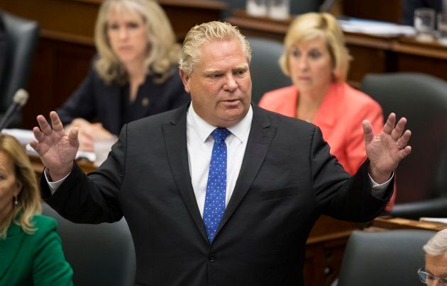 Ontario Premier Doug Ford speaks during question period in Queen's Park.