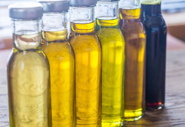 Different kinds of vegetable oil.