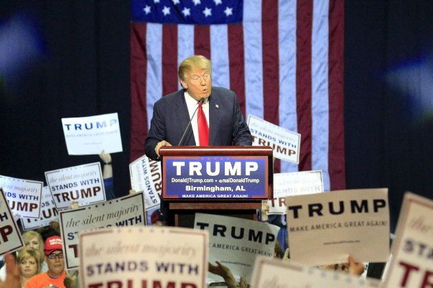 U.S. Republican presidential candidate Donald Trump speaks at a rally in Birmingham, Ala.