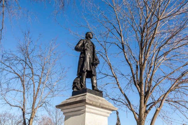 A statue of Sir John A. Macdonald on Parliament Hill in Ottawa. Victoria B.C.'s removal of a statue of the first PM has reignited a national debate.