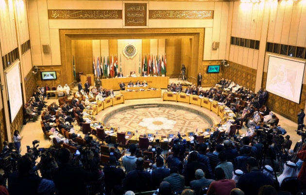 Foreign ministers of the Arab League take part in an emergency meeting after Saudi Arabia blocked a plan for Sweden's Foreign Minister Margot Wallstrom to address the League of Arab States in a protest over criticism of its human rights record, March 9, 2015.