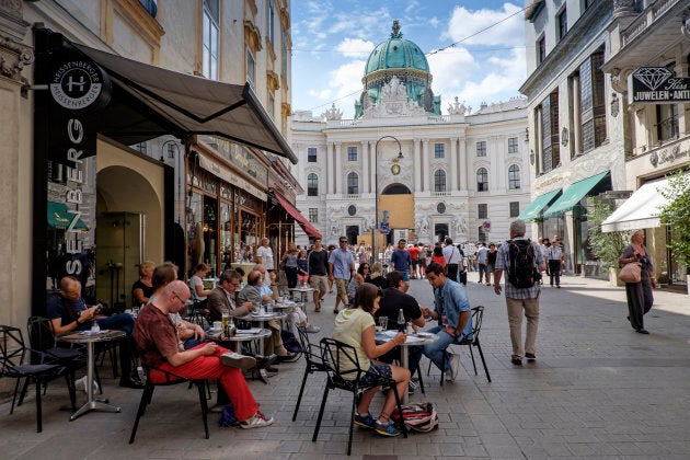 A cafe in downtown Vienna, Austria.