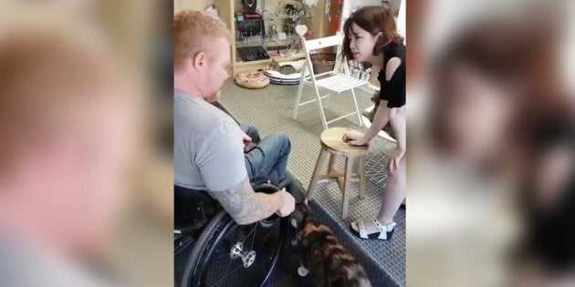 Paralympian and law student Jeff Adams spent an uncomfortable few hours at Meow Cat Café in Toronto after hearing the business turned away a 16-year-old because he uses a wheelchair.