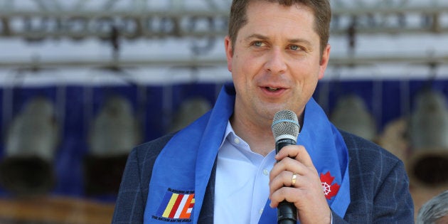 Andrew Scheer speaks during Vesak celebrations in Mississauga, Ont. May 27, 2018.