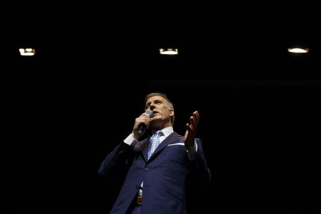 Maxime Bernier speaks during the final Conservative Party of Canada leadership debate in Toronto on April 26, 2017.