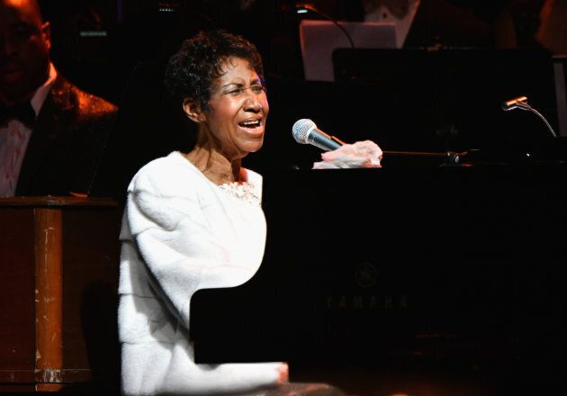 Aretha Franklin performs onstage at the Elton John AIDS Foundation on Nov. 7, 2017 in New York City.