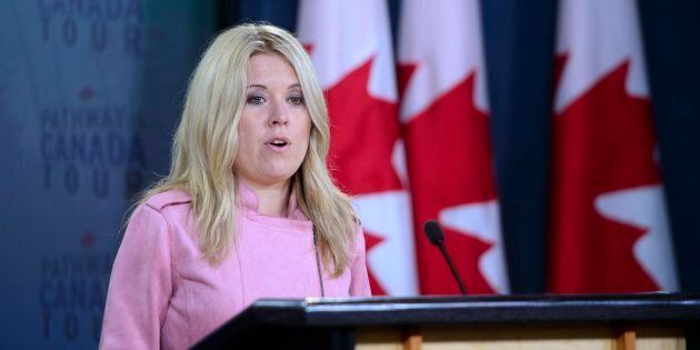 Michelle Rempel holds a press conference at the National Press Theatre in Ottawa on Aug. 22, 2018.