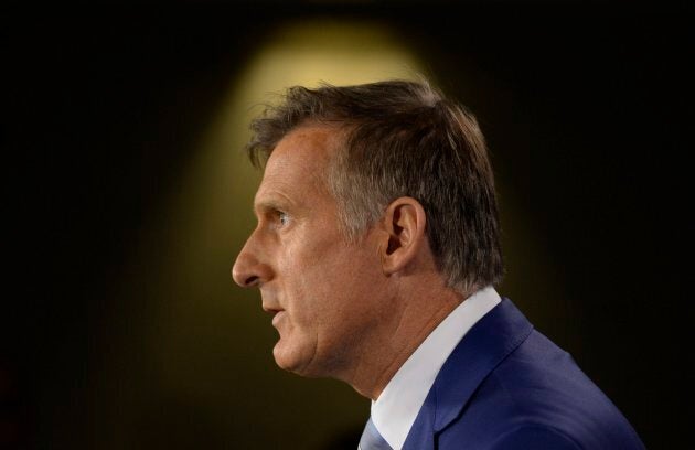 Maxime Bernier announces he will leave the Conservative party during a news conference in Ottawa Aug. 23 2018.