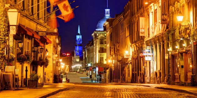 A street in Old Montreal, seen at dusk. Montreal ranks as Canada's most reputable city in the latest rankings from the Reputation Institute.